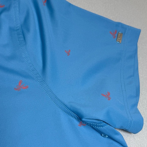 Nike Polo Shirt Mens XXL Blue Golf Player Print Lobster Performance Stretch 2XL - Picture 5 of 9